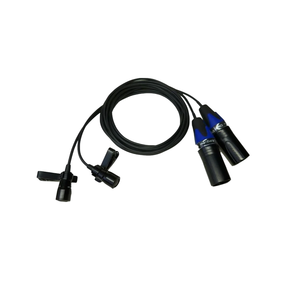 Pair of clip-on lavalier microphones